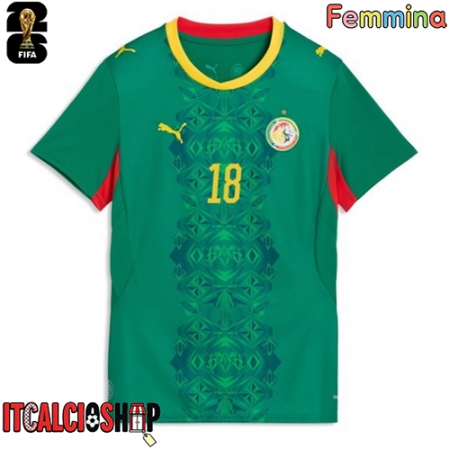 Senegal Ismaila Sarr #18 Seconda Maglia Femmina Mondiali 2026 Manica Corta